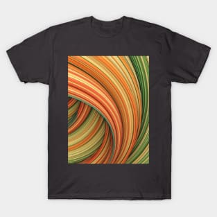 Fountain Flux Red, Green and Orange Abstract Minimal Artwork T-Shirt